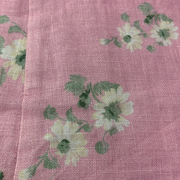 & Other Stories Floral Linen Dress Pink 6 Puff Sleeve Smock Peasant Romantic - Picture 10 of 17